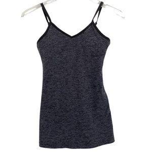 Beyond Yoga Charcoal Gray Criss Cross Cami Shelf Bra Tank Top Size Small